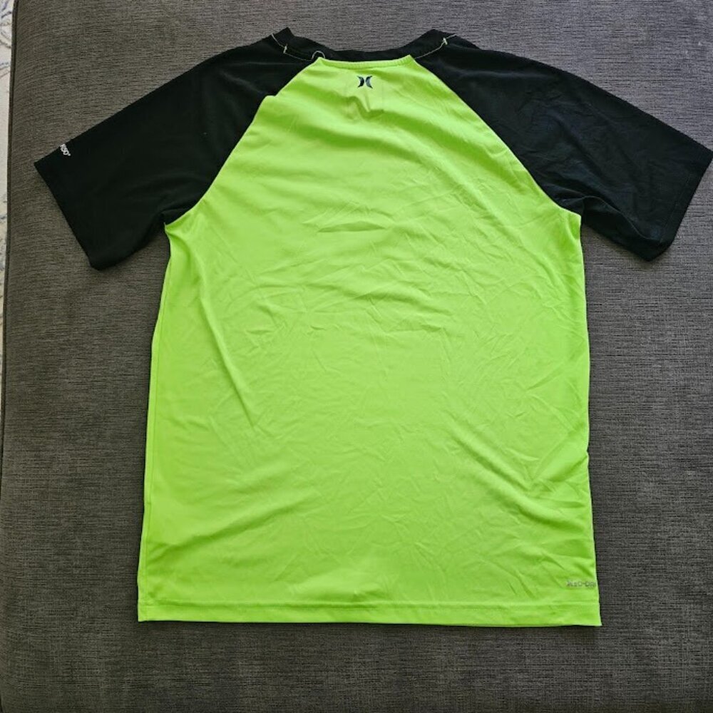 Hurley Boy's Flash Lime Circle Print UPF 50+ Crew Neck Shirt Size XL - Picture 3 of 6